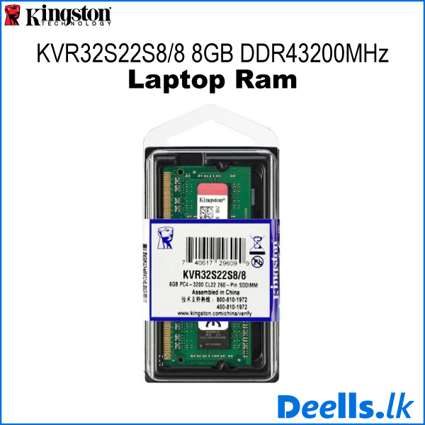 Kingston KVR32S22S8/8 8GB DDR4 3200MHz Laptop Ram - Deells.lk (Sri